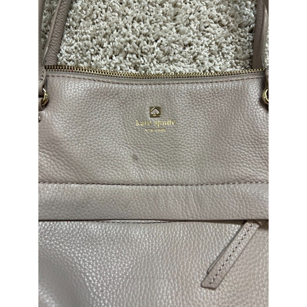 “Kate Spade Beige Leather Handbag Shoulder Tote Purse Women Stylish Bag” - Picture 2 of 11